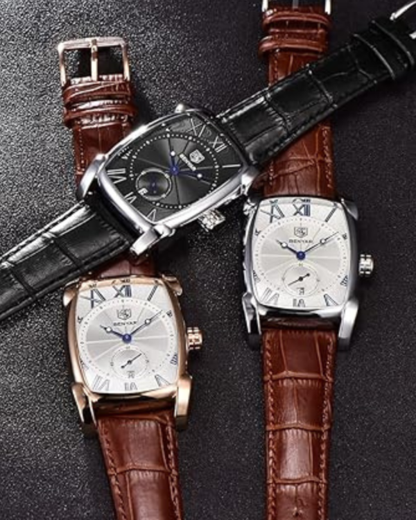 BENYAR Waterproof Classic Rectangle Case Vintage Design Watches