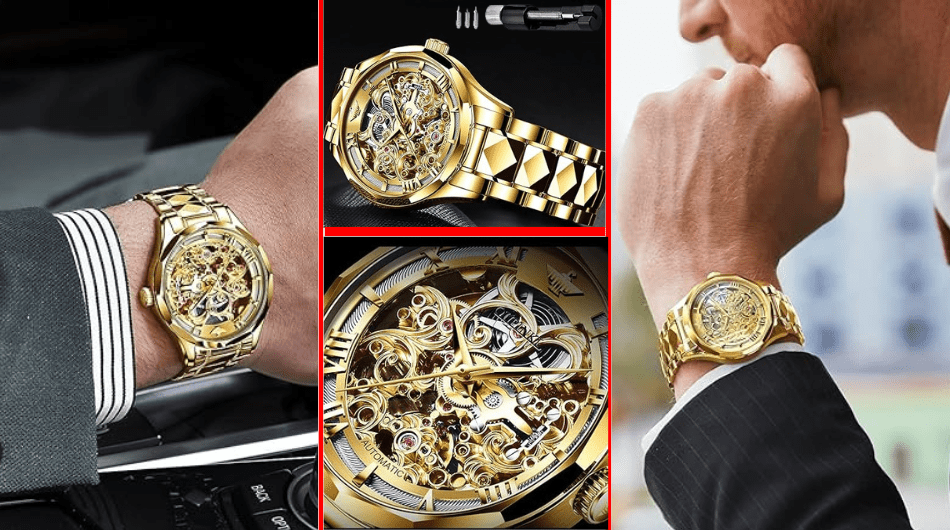OUPINKE Men's Skeleton Mechanical Watches OUPINKE Men's Skeleton Mechanical Watches