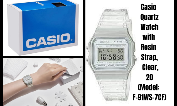 Casio Quartz Watch with Resin Strap, Clear, 20 (Model: F-91WS-7CF) Casio Quartz Watch with Resin Strap, Clear, 20 (Model: F-91WS-7CF)