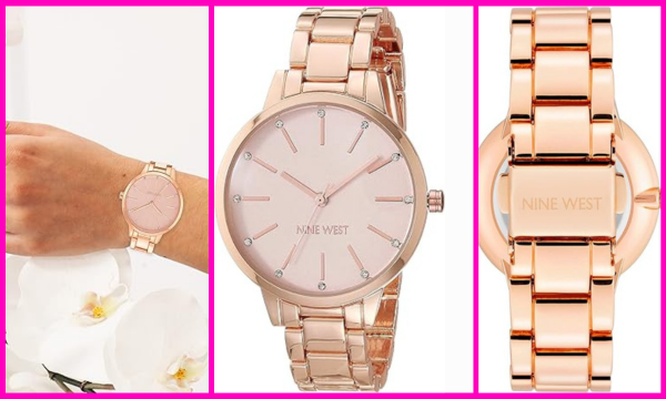 Nine West Women's Crystal-Accented Bracelet Watch Nine West Women's Crystal-Accented Bracelet Watch