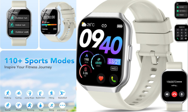 Smart Watch for Men Women (Answer/Make Call), 1.96" Fitness Tracker Running Watch
