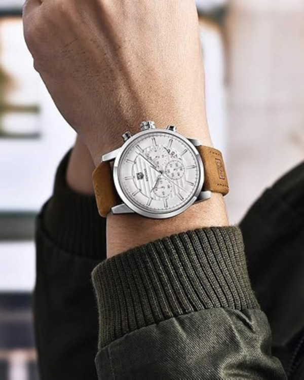 BENYAR Quartz Chronograph Waterproof Watches Business and Sport Design Leather Band