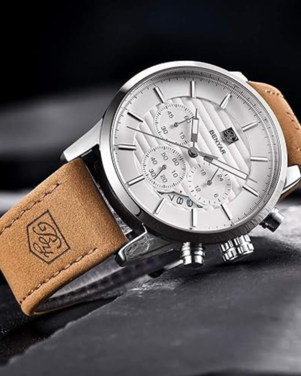 BENYAR Quartz Chronograph Waterproof Watches Business and Sport Design Leather Band