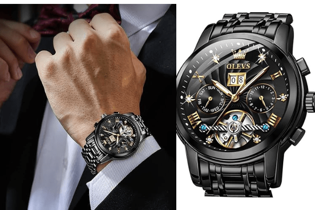 OLEVS Watches for Men Skeleton Automatic Mechanical Diamond Self-Winding OLEVS Watches for Men Skeleton Automatic Mechanical Diamond Self-Winding